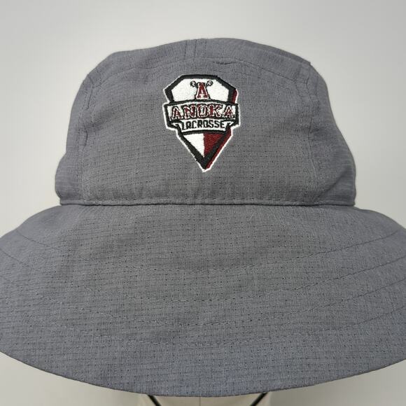 Anoka Lacrosse Bucket Hat Gray OS Adjustable Drawstring Embroidered Under Armour - Picture 2 of 10